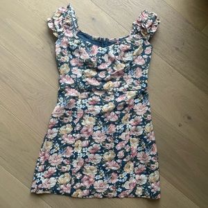Floral off the shoulder mini dress